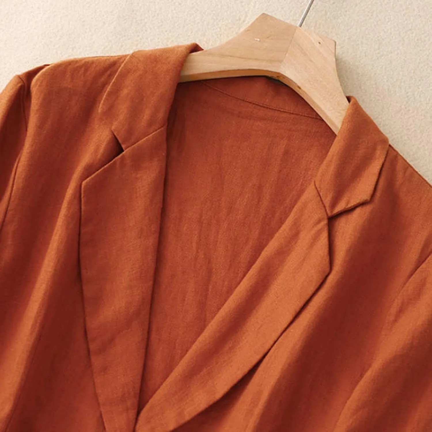 Womens Vintage Oversized Blazers Loose Cotton Linen Button Suit Jackets Breathy Lightweight Comfy Blazer Lapel Coats