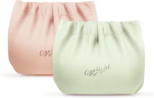 Women's Waterproof PU Leather Makeup Bag - Self-Closing Cosmetic Organizer, Travel Toiletry Pouch for Gym/Daily
