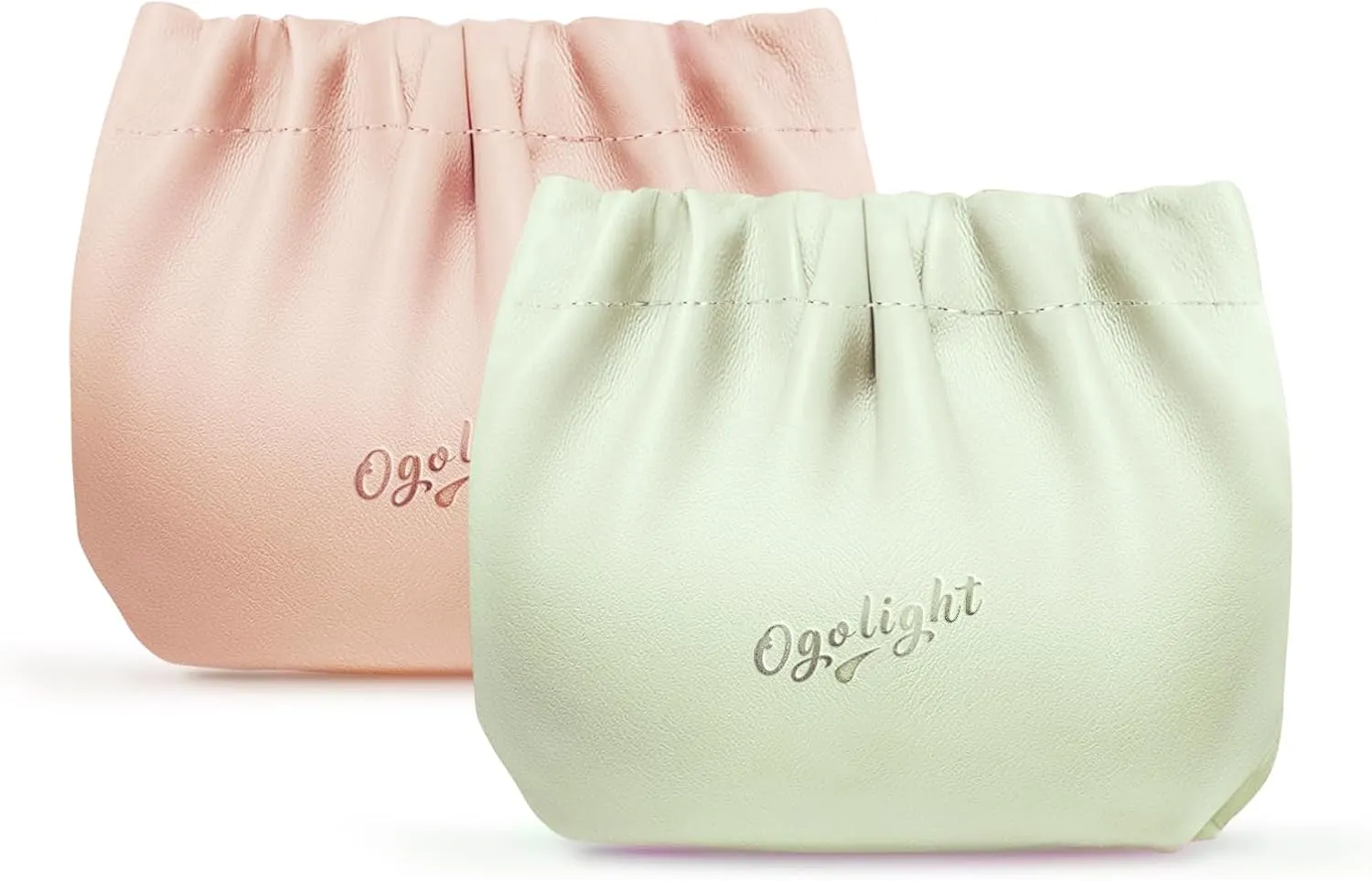 Women's Waterproof PU Leather Makeup Bag - Self-Closing Cosmetic Organizer, Travel Toiletry Pouch for Gym/Daily