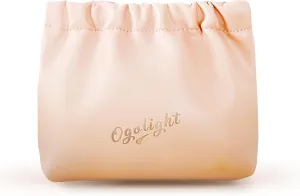 Women's Waterproof PU Leather Makeup Bag - Self-Closing Cosmetic Organizer, Travel Toiletry Pouch for Gym/Daily