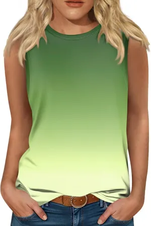 Womens Workout Tank Tops, Causal Sleeveless Tank Tops for Women Summer Tops Crewneck Cute Floral Print Cute Camis