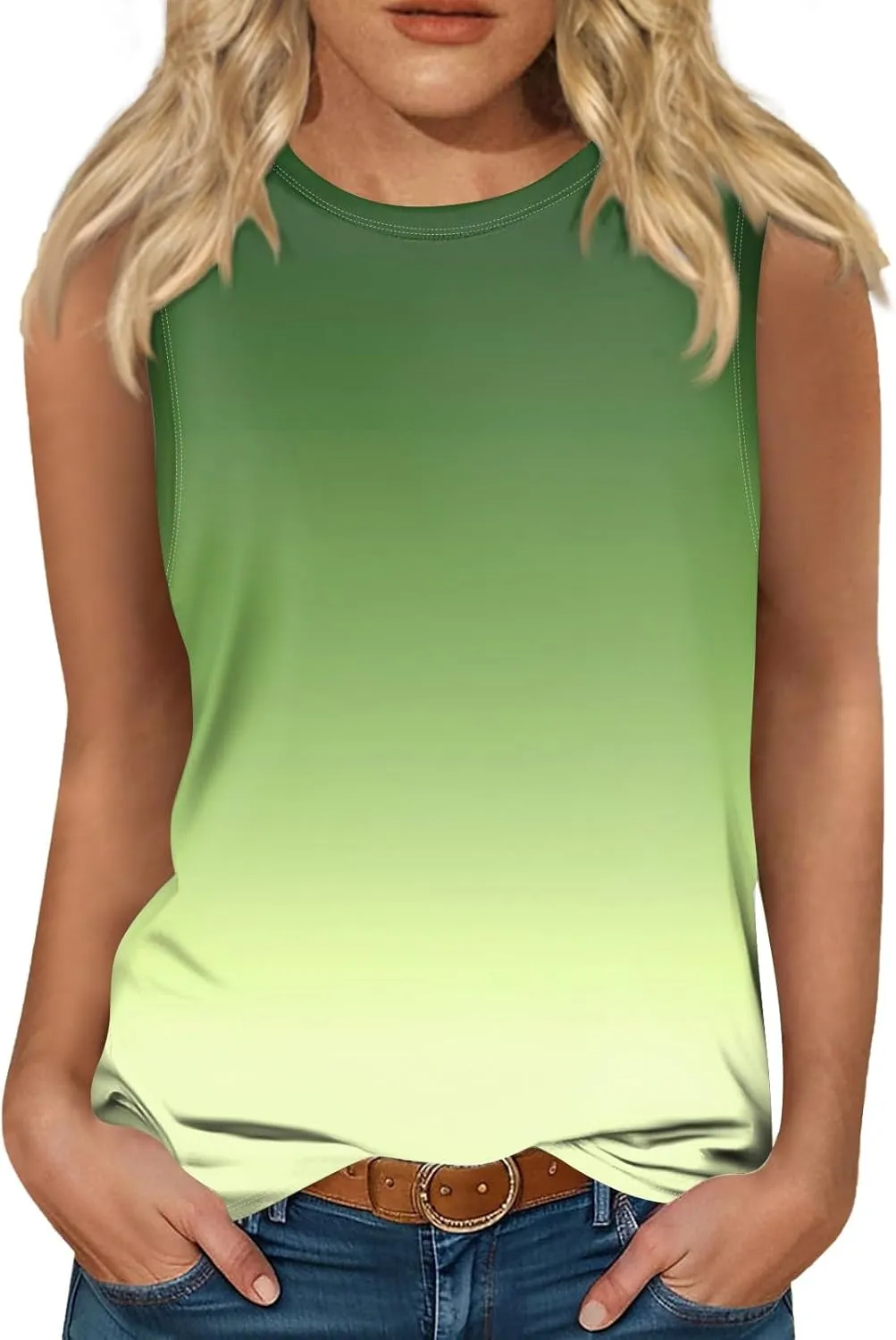 Womens Workout Tank Tops, Causal Sleeveless Tank Tops for Women Summer Tops Crewneck Cute Floral Print Cute Camis