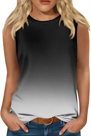 Womens Workout Tank Tops, Causal Sleeveless Tank Tops for Women Summer Tops Crewneck Cute Floral Print Cute Camis