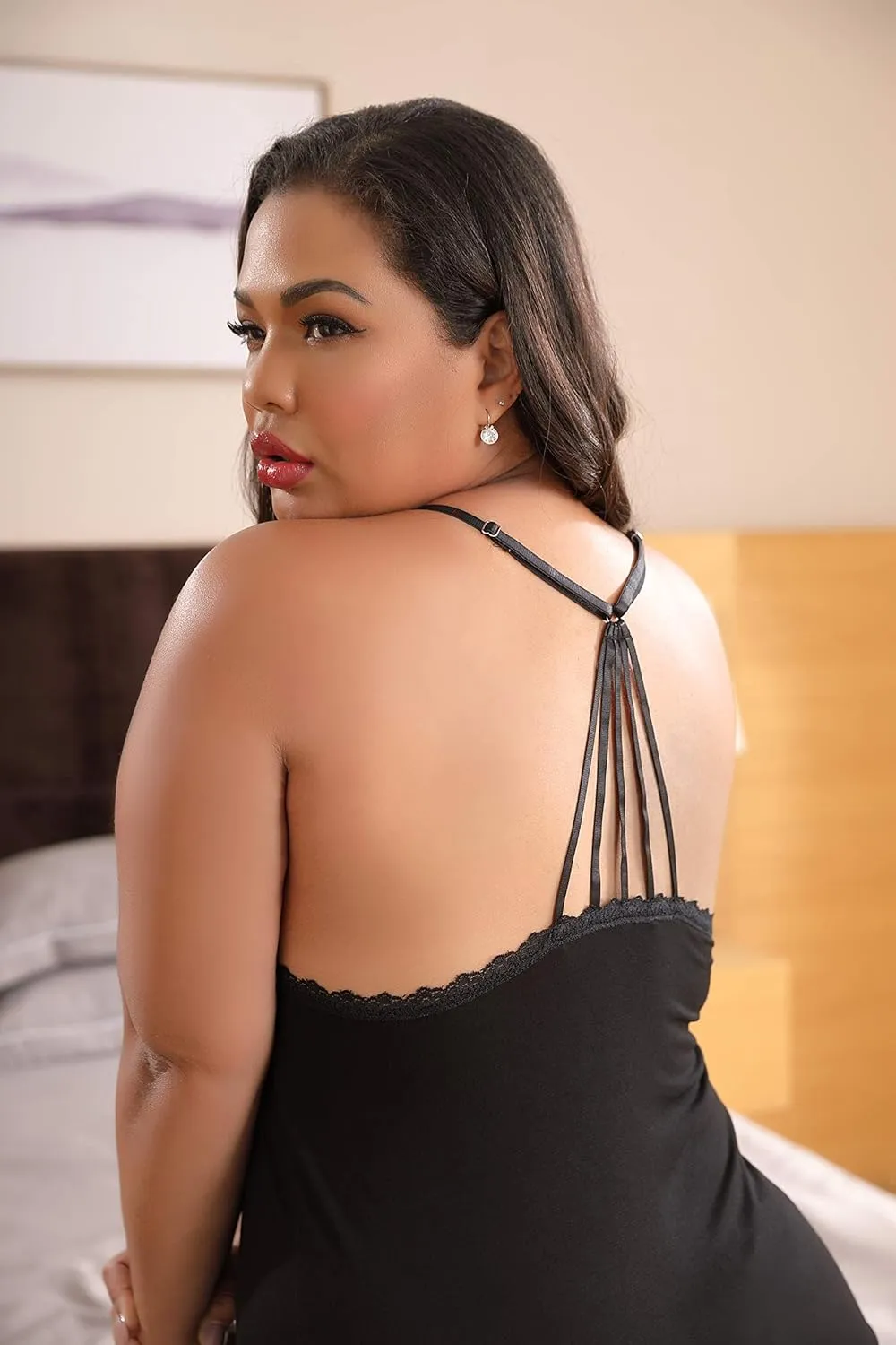 XAKALAKA Women Plus Size Pajamas Cami Shorts Set Nightwear Sexy Lace Lingerie Sleepwear