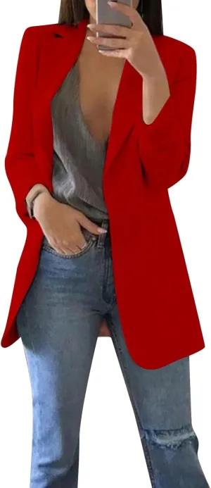 ZEFOTIM Women Blazer Fitted Fashion Plus Size Floral/Striped Coat Trendy Business 2024 Blazer
